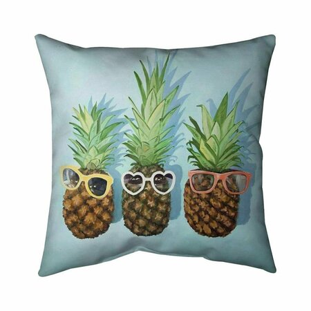 BEGIN HOME DECOR 20 x 20 in. Summer Pineapples-Double Sided Print Indoor Pillow 5541-2020-GA120